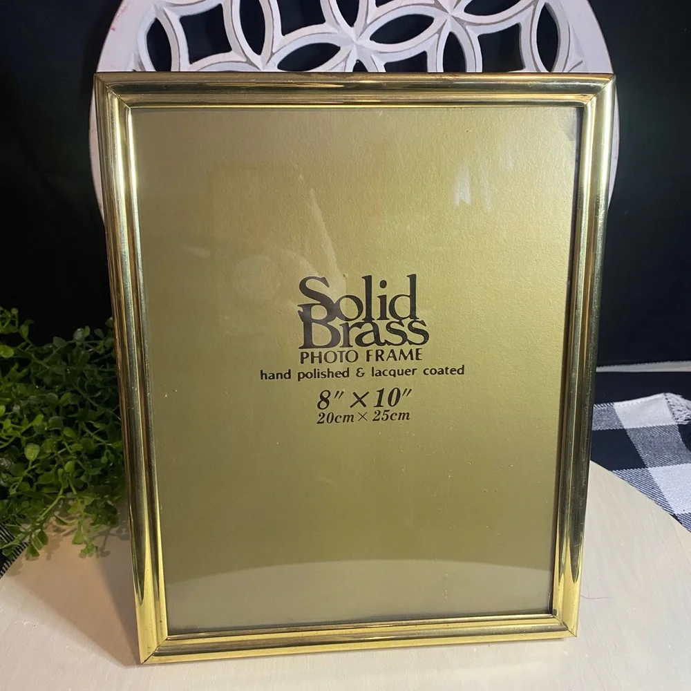 Vintage Solid Brass 8 x 10 Photo Frame -‎ Gold Made in Korea